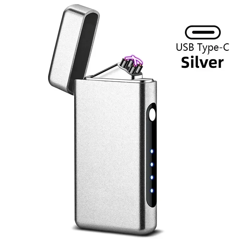 يندبروف مزدوج قوس أخف نوع C USB شحن أخف LED عرض الطاقة نبض البلازما في الهواء الطلق المحمولة بقاء أدوات أخف وزنا