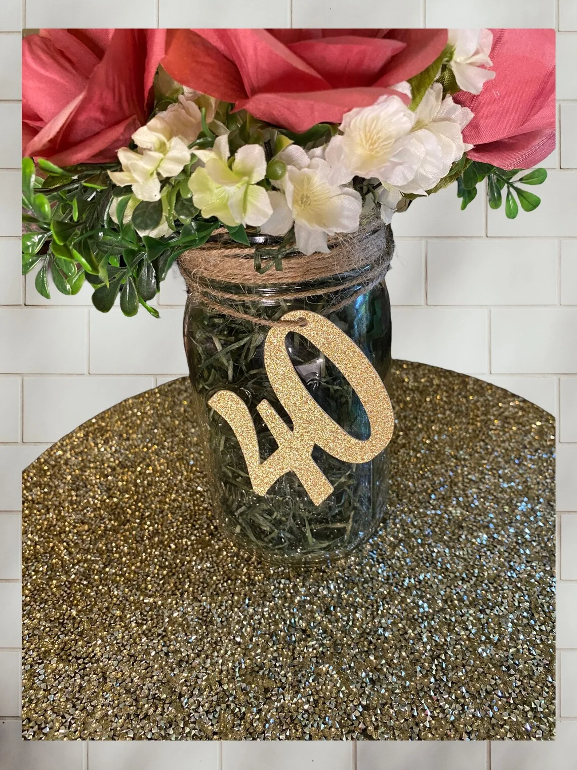 5 Stück 30., 40., 50., 60., 70., 80., 90. Geburtstag, Herzstück, Dekoration, Geschenk für Sie, Geburtstag, Tischdekoration, Party-Alter-Ausschnitte – Detail 3