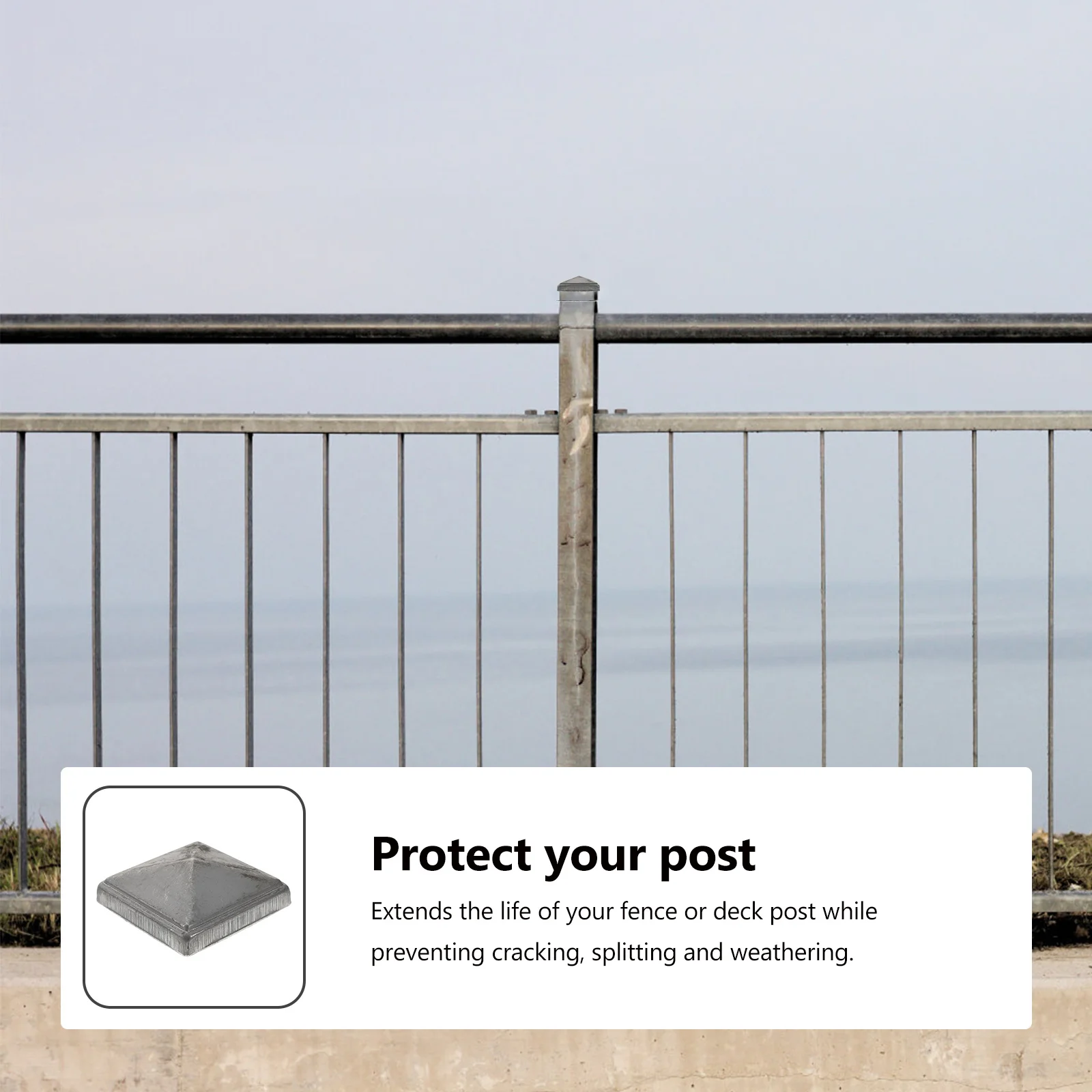 

12Pcs Fence Post Caps Metal Iron Rectangle Pyramid Style Strong Fence Protector for Garden Yard Deck Post Cover Guardrail Parts