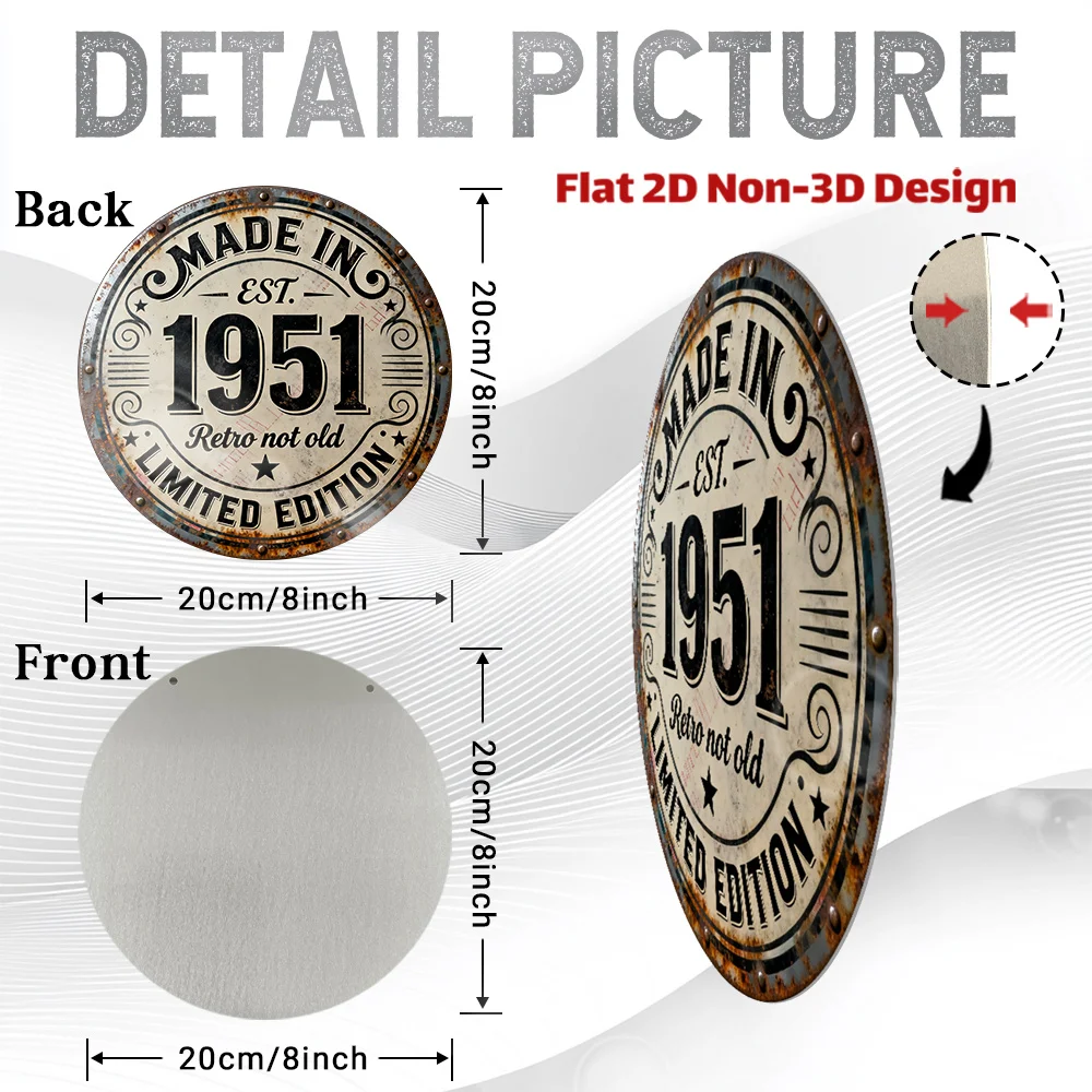 2D Flat, 1pc Vintage Metal Wall Decor Sign - 8
