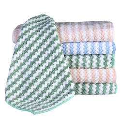 5PCS Microfiber Thick Kitchen Towel Dishcloth Household Kitchen Rags Gadget Non-stick Oil Table Cleaning Wipe Cloth Scouring P