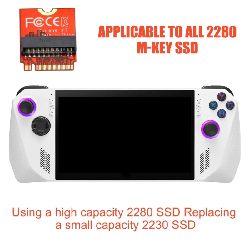 DXAB voor Rog Handheld Console Transfer Board voor NVMe M.2 2280 Adapter 180 Graden PCIe Converter Card Reverse