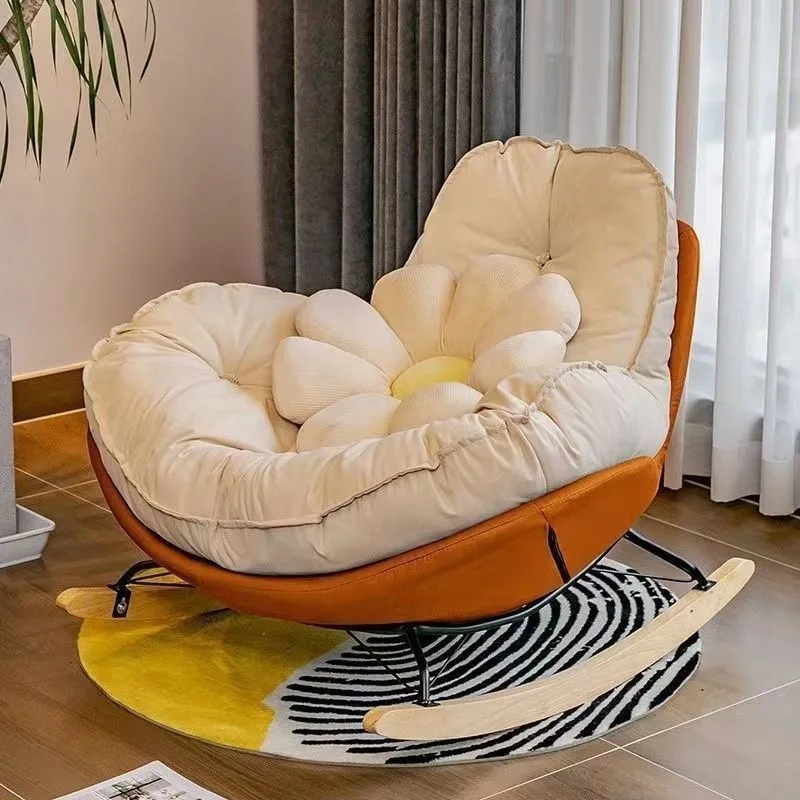 Multi-Purpose Rocking Sofa Chair Ergonomic Reclining Lazy Chair Indoor Outdoor Relax Furniture for Home Courtyard Decor