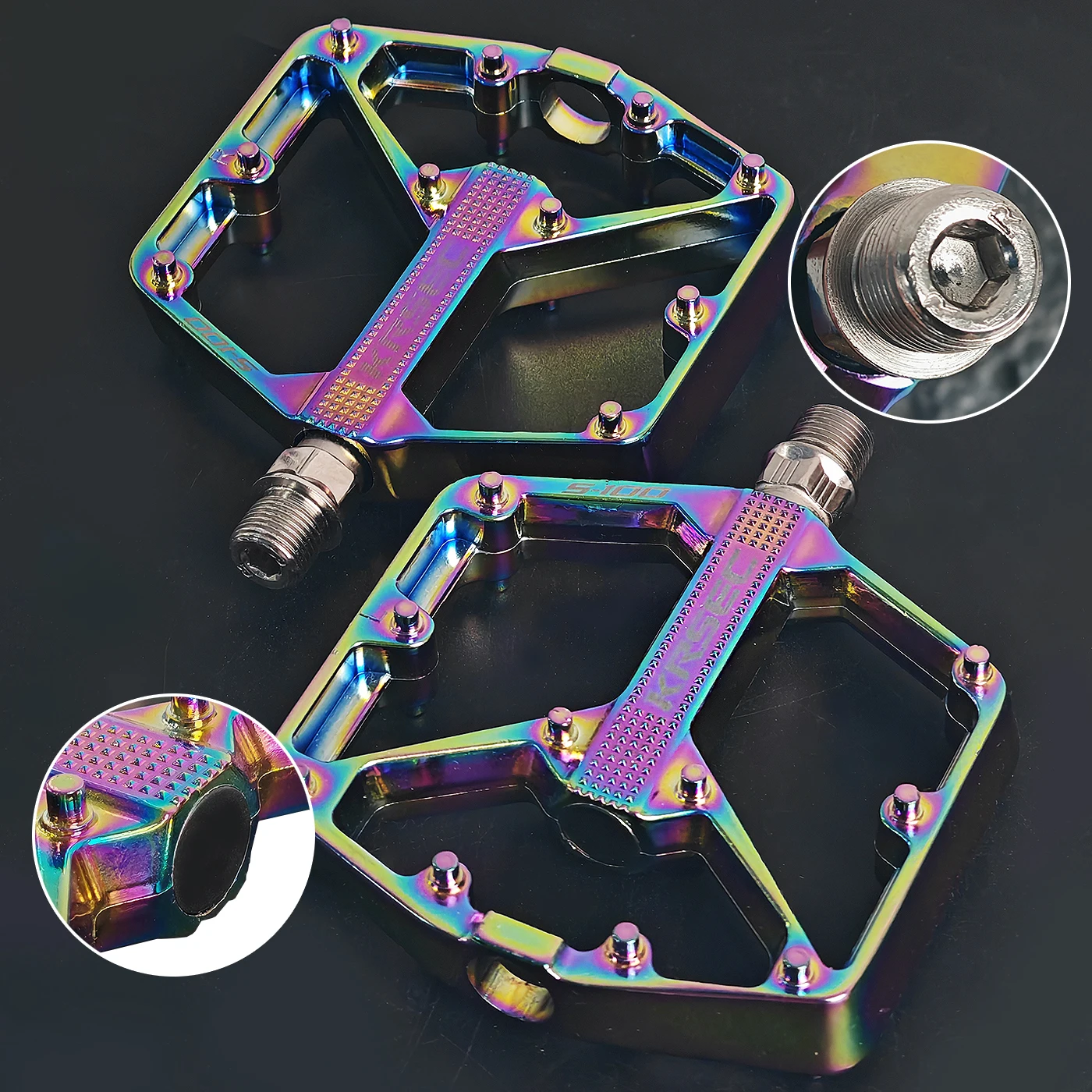 Ultralight Bicycle Colorful Pedals Sealed Bearing Aluminium Alloy Cycling Non-slip Mountain Bike Road Bike Pedals Accessories