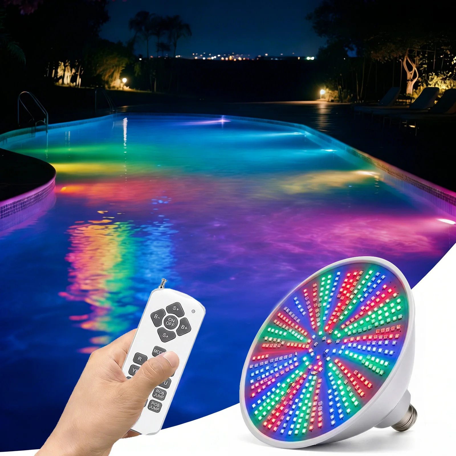 

40W IP68 Waterproof LED Swimming Pool Underwater Lights Remote Control Color Changing RGB Lampe Pool Light with Remote Control