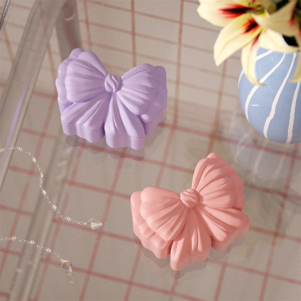 Nicole Bow Storage Box Silicone Molds for Concrete DIY Candle Jar Jesmonite Gypsum Mould Home Decor