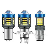 High-brightness H4 LED Moto H6 BA20D P15D LED Motorcycle Headlight Bulbs Angel Devil Eye Lens White Yellow Hi Lo Lamp Accessorie