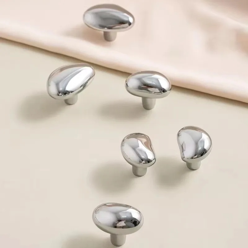 Middle Ancient Style Pebble Cabinet Door Handle Light Luxury Shoe Cabinet Irregular Small Handle Creative Brass Wardrobe Knob