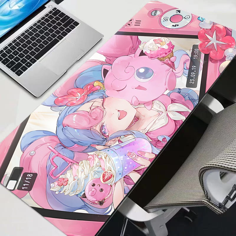 Mouse pad Professional E-sports Pokemon Pikachu gamers speed pc Gaming Rubber keyboard notbook desk mat mousepad 800X300