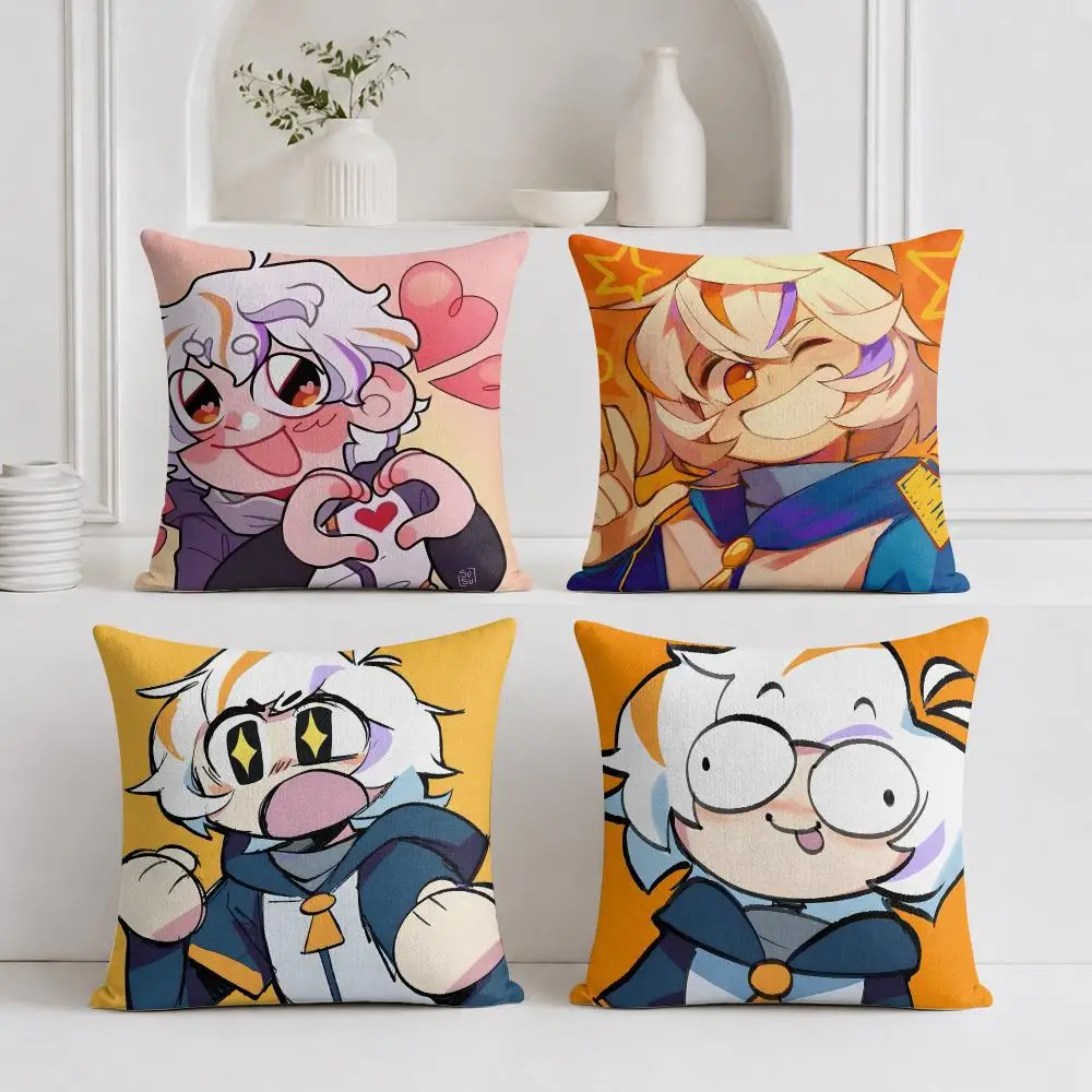 C-ChuyMine R Cushion Cover Plush Fabric Soft Double-Sided Printed Sofa Warm Winter Home Gift Pillow Cover