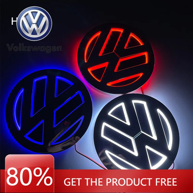

Для VOLKSWAGEN, 1 шт., 5D задняя эмблема с подсветкой для моделей серии Volkswagen, 11 см (светодиодный холодный светящийся задний логотип)