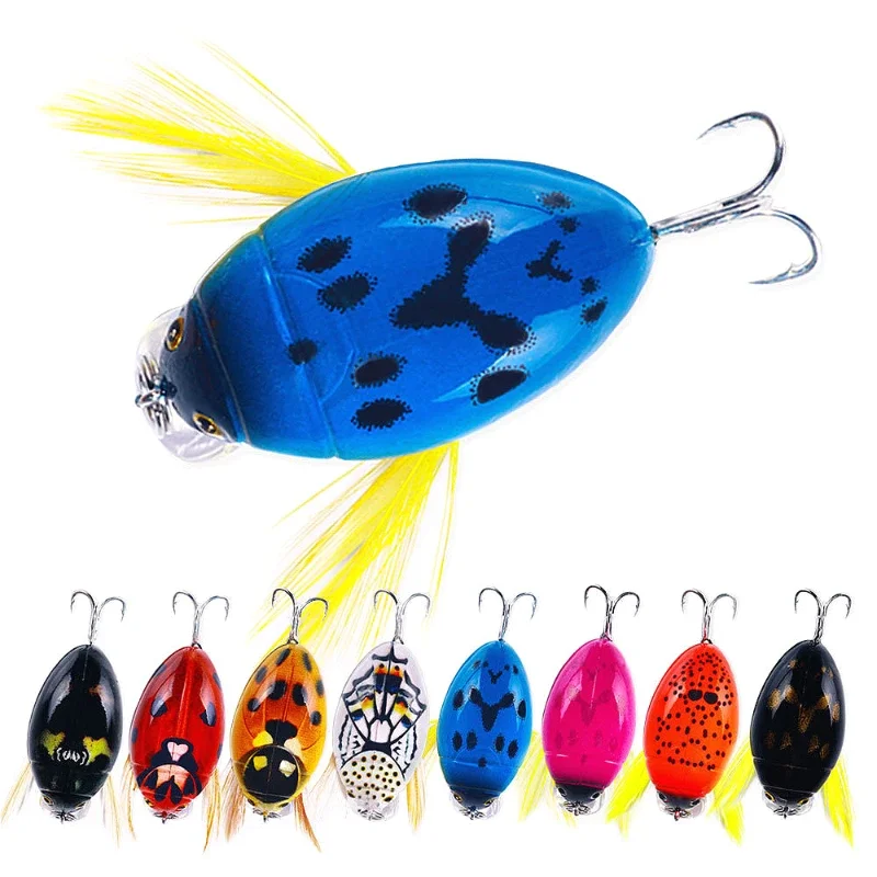 1szt Cykada Bait Fishing Lure Insect Bug Lure 38mm/4.1g Sea Beetle Crank Floating Wobblers Bass Carp Hard Bait Fishing Tackle