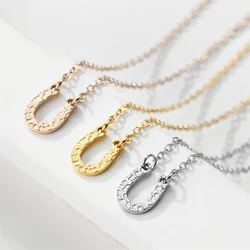 e-Manco Trendy Stainless Steel Necklace Punk Chokers Necklaces for Women Statement U Shape Charm Necklace