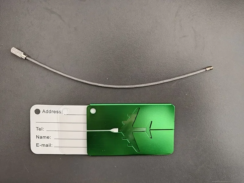 Reisegepäckanhänger aus Aluminiumlegierung, Kofferanhänger, Flugzeug mit Namen, Anti-Verlust, einfarbiges Reisezubehör – Detail 12