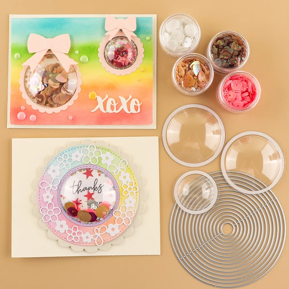 10/20 قطعة قباب شاكر ثلاثية الأبعاد لإضافة الأبعاد إلى بطاقات شاكر أغطية شاكر بلاستيكية منتفخة لوازم سكرابوكينغ