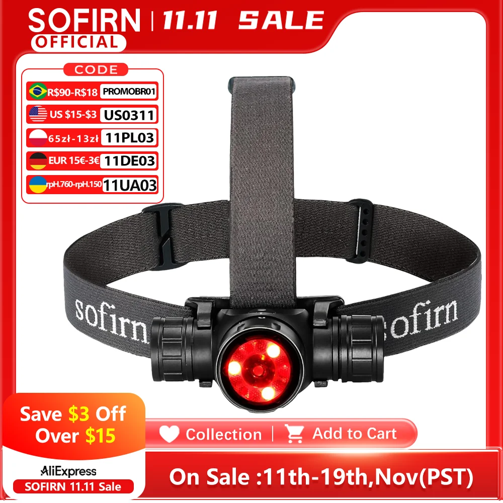 yZ[zSofirn HS21 2000lm EDC wbhv 18650 USB C [dd SFT40 ͂ȃwbhCgԊOXCb`t