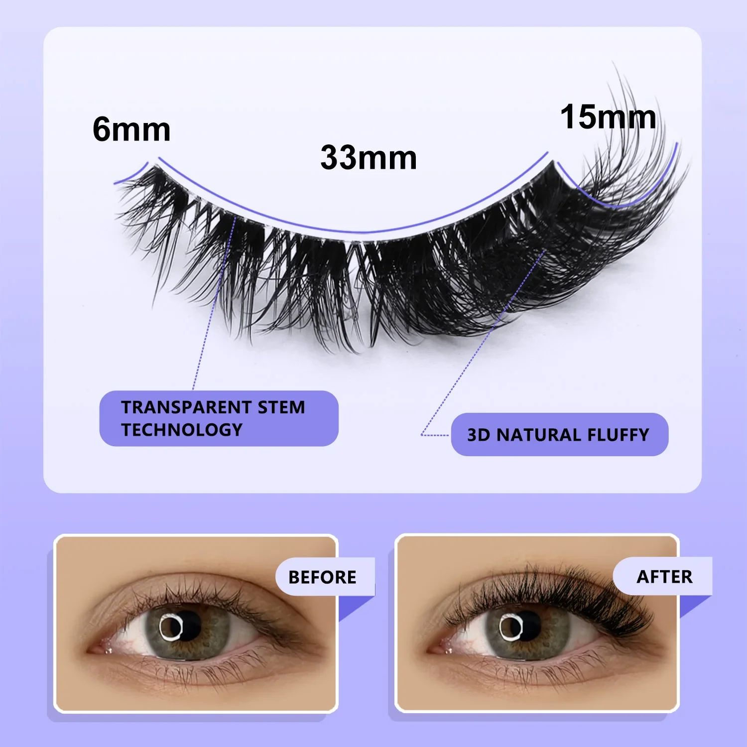 Olho de gato cílios macios naturais falso vison cílios falsos olhar natural fino alado final olho alongado maquiagem