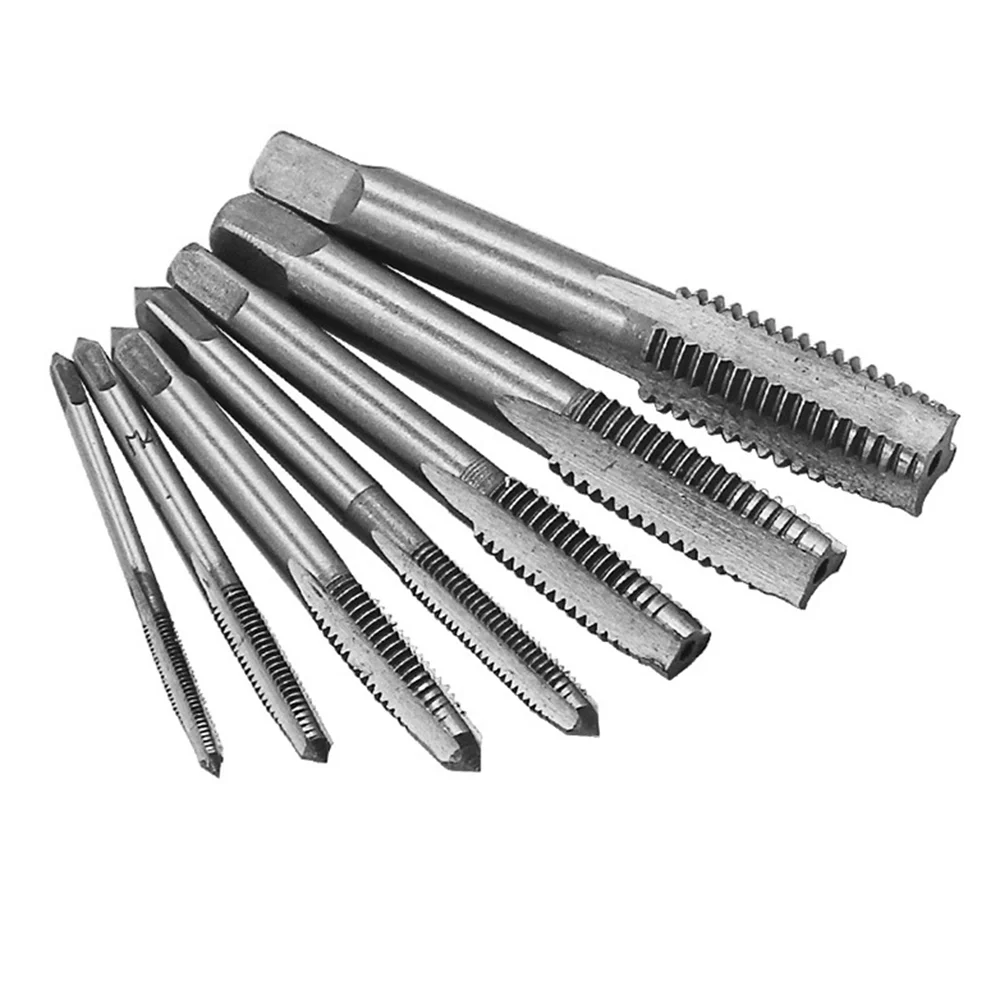7 قطعة M3-M12 اليد الحنفية مربع عرقوب وأشار مستقيم الأخدود الموضوع التنصت لولبة داخلية التنصت أداة مجموعة