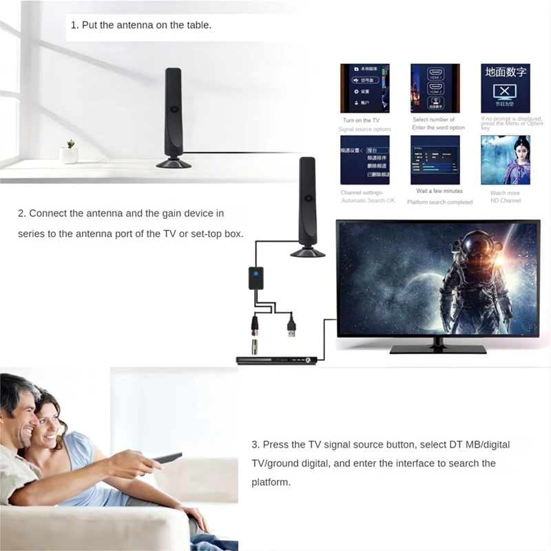 Antenna TV Antenna TV digitale interna per Smart TV 1080P All Television Indoor ad alta definizione terrestre Wave Digitaltv durevole