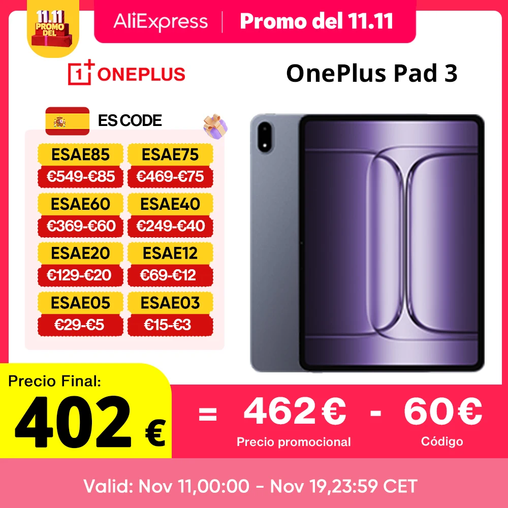 ?OnePlus? Version mondiale OnePlus Pad 3 Snapdragon 8 Elite 13,2 pouces 144 Hz 3,4 K cran 12140 mAh Batterie 13 MP Camra arrire