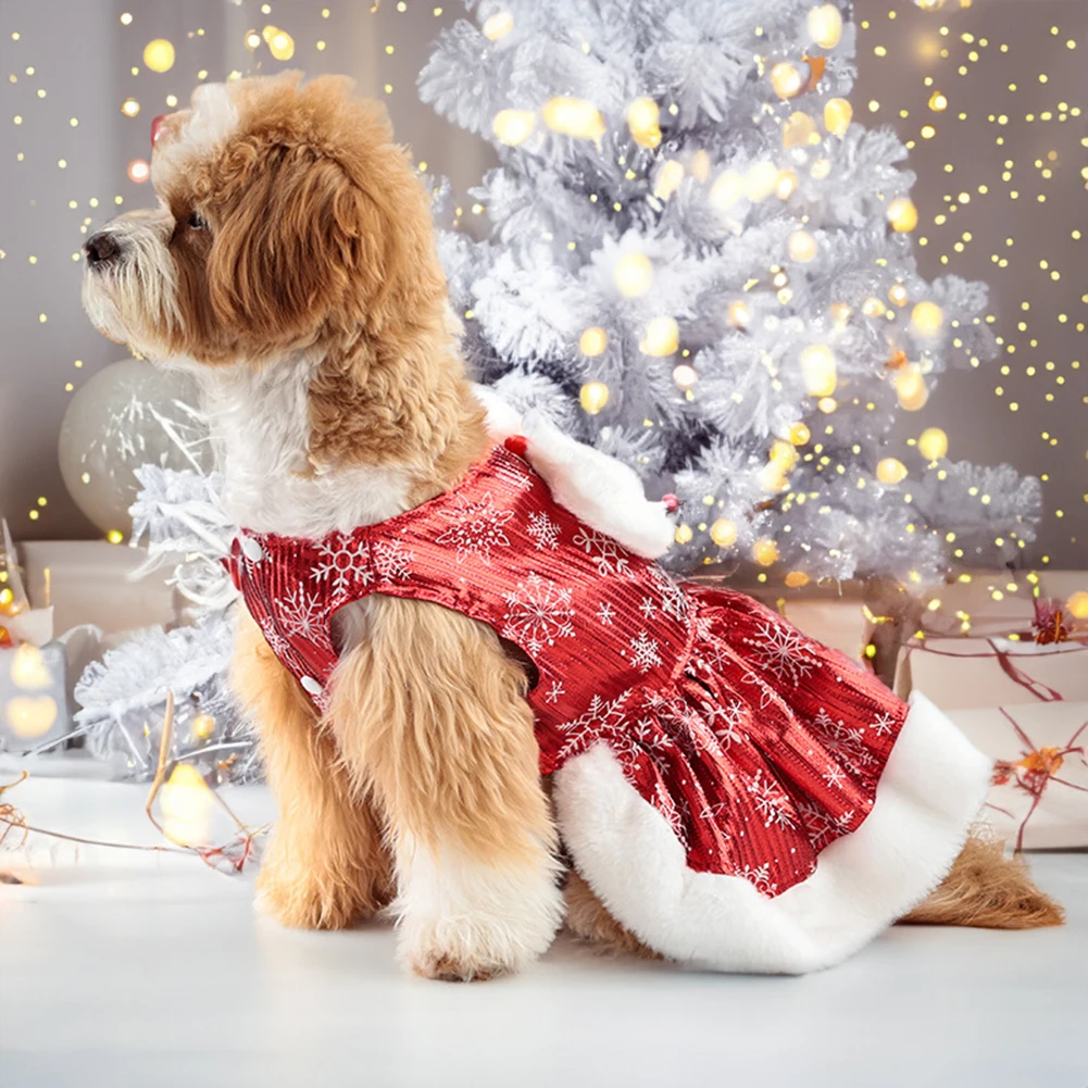 Hond Kerstjurk Hond Kerst Kostuums Meisje Sneeuwvlok Rekbare Kat Hond Jurk Fancy Prinses Puppy Jurk