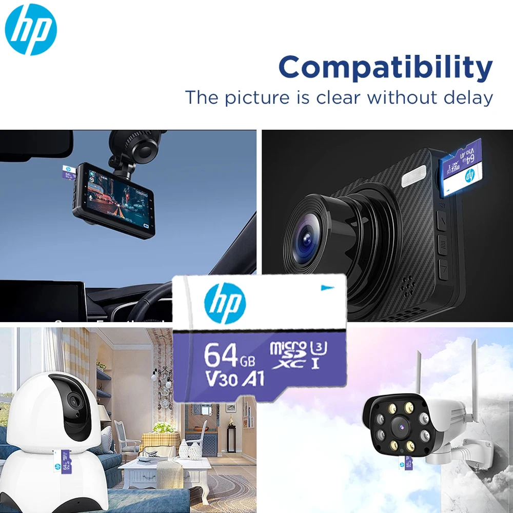 بطاقة HP Ultra Micro tf SD 256 جيجابايت 128 جيجابايت 64 جيجابايت بطاقة SD صغيرة SD/TF بطاقة فلاش بطاقة الذاكرة miniSD للهاتف والطاولة