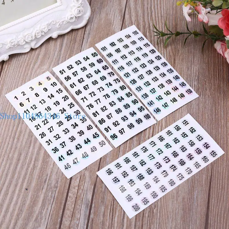 5asd Number 1 to 200 Stickers Adhesive Premium Decal for Inventory Storage