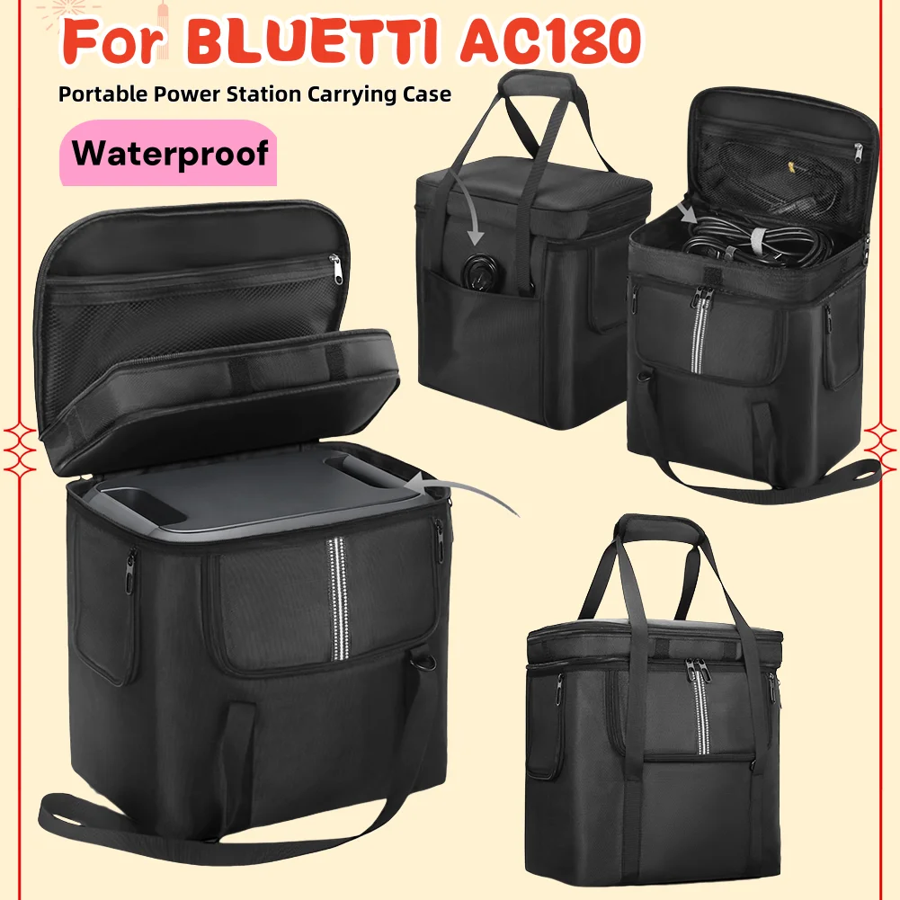 Estuche de transporte impermeable para estación de energía portátil BLUETTI AC180, estuche de almacenamiento, funda protectora con correa para el hombro y asa