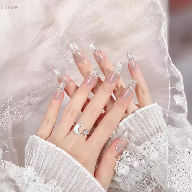 อุปกรณ์ตกแต่งเล็บปลอมสำหรับถ่ายภาพ ประดับมุกและเพชร สำหรับถ่ายภาพทำเล็บ พร็อพถ่ายภาพ โชว์เล็บ