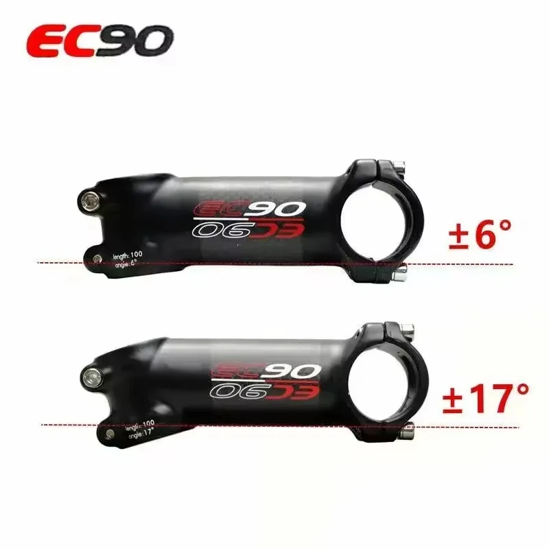 EC90 Carbon Stem 6/17 Degree MTB 31.8mm Handlebar Stem Ultralight Mountain Road Bike Bridge 60-120mm Bicycle Table Power Parts