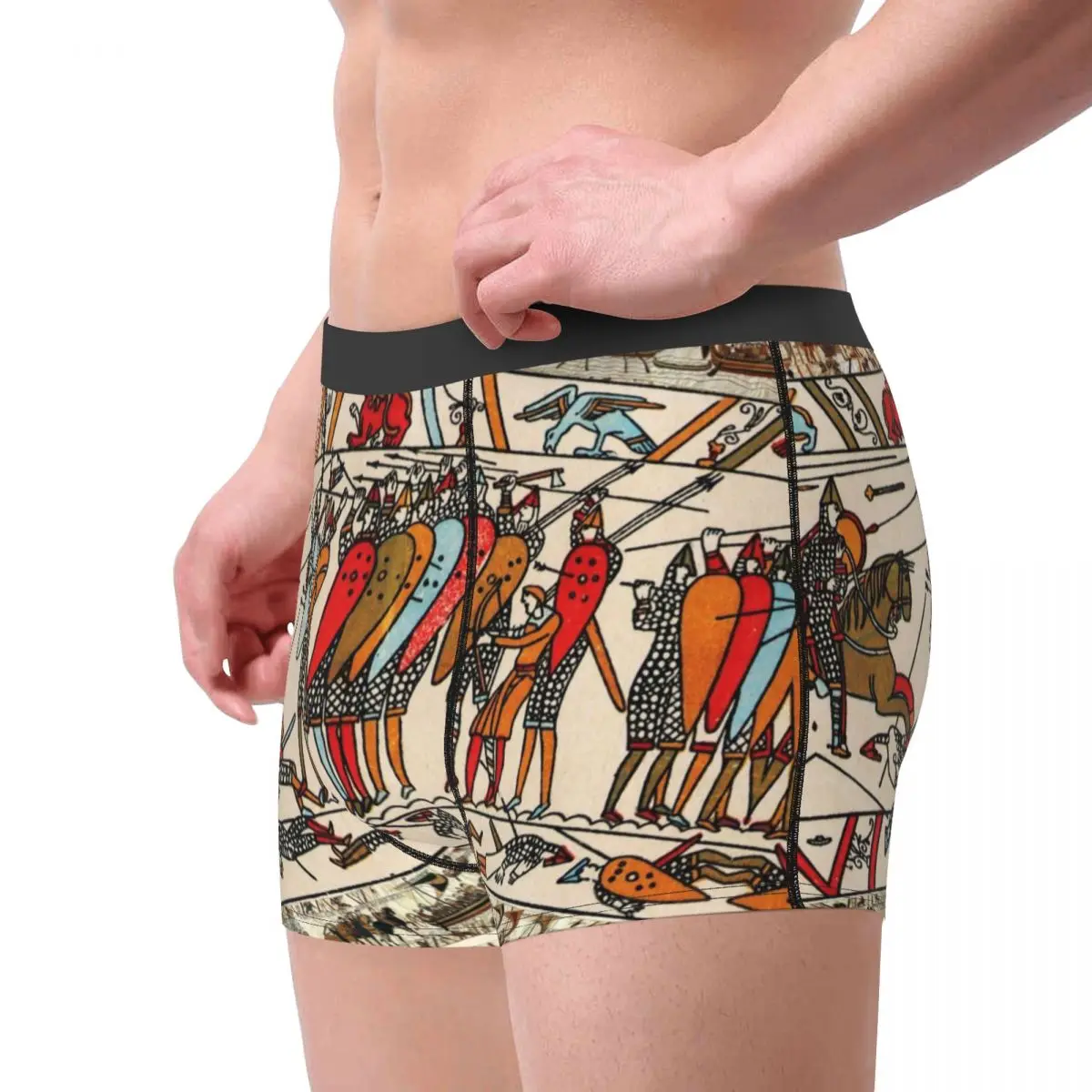 Men The Bayeux Boxer Briefs Shorts Panties Breathable Underwear Battle of Hastings Norman Knights Homme Novelty Underpants