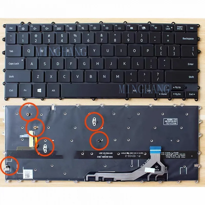 

Клавиатура M для Samsung NP930MBE 930MBE NP930MBE-K05US BA59-04382A с подсветкой, черная, американская раскладка
