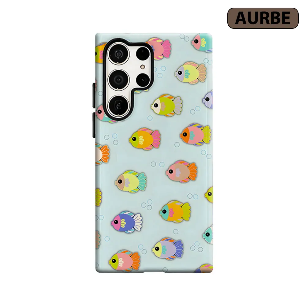 Colorful Tropical Fish-s Phone Case For Samsung Galaxy S26 S25 S24 S23 Ultra Plus HD Hard Double Layer Film Cover