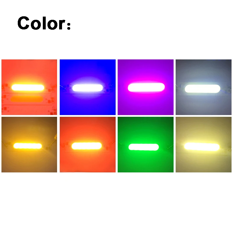 Input 12V 2W 3W Warm White Blue Green Yellow Red Pink LED COB Light Bar