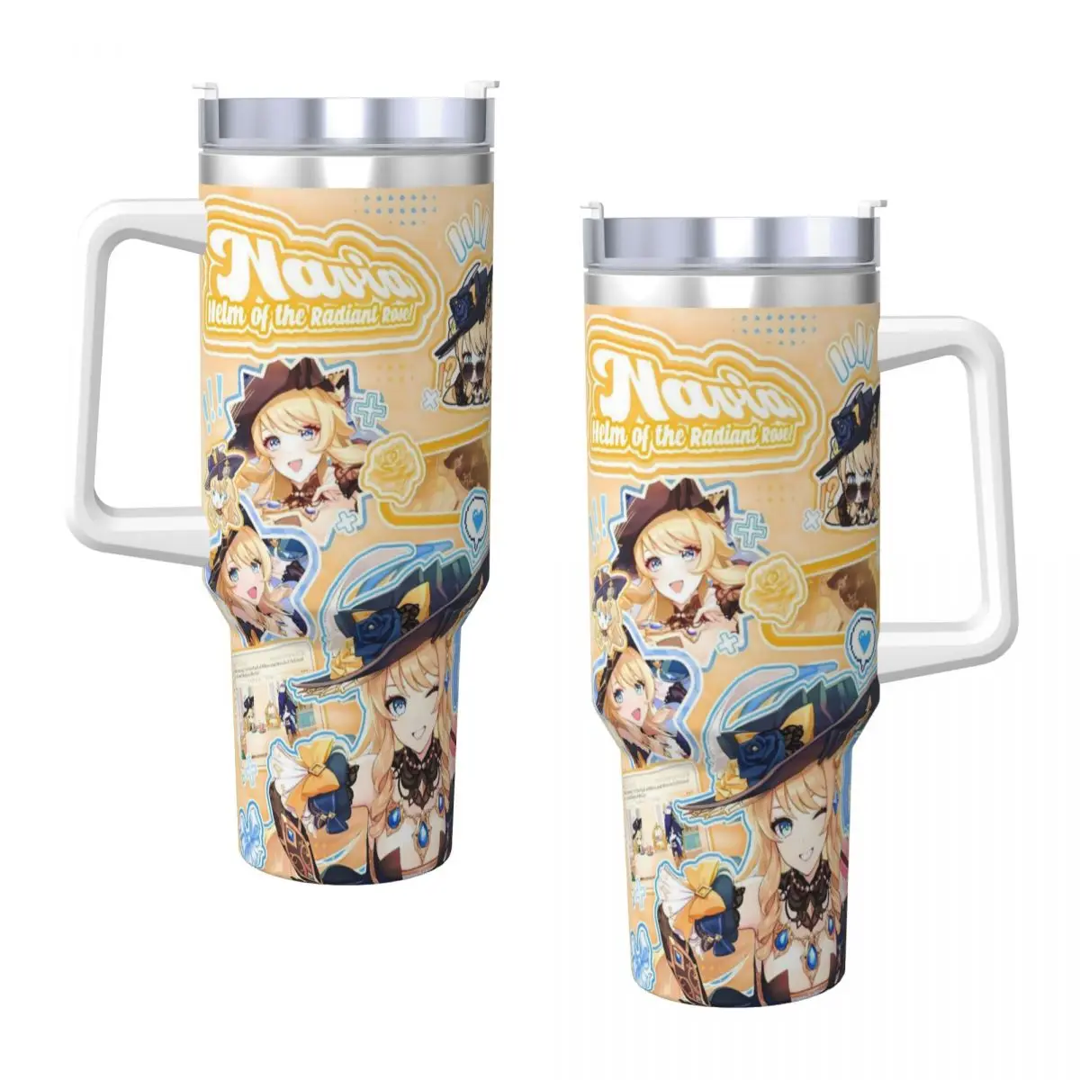Anime Game Genshin Impact Tumbler Hot Drinks Water Bottle Insulated Stainless Steel Thermal Mug Design Travel Car Mugs