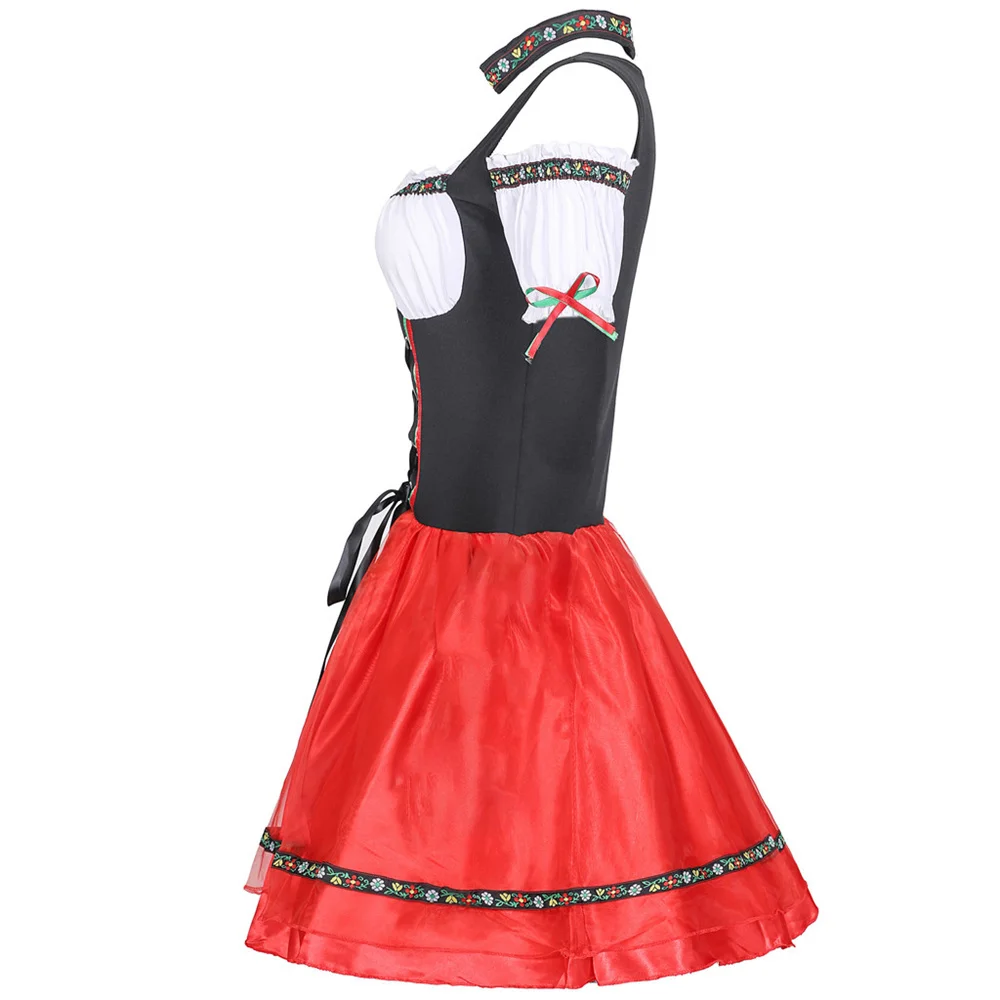 3 sztuk/zestaw kobiety seksowne niemieckie Dirndl sukienka stroje na Oktoberfest tradycyjne bawariackie piwo dziewczyna Cosplay fantazyjne strój na imprezę S-2XL