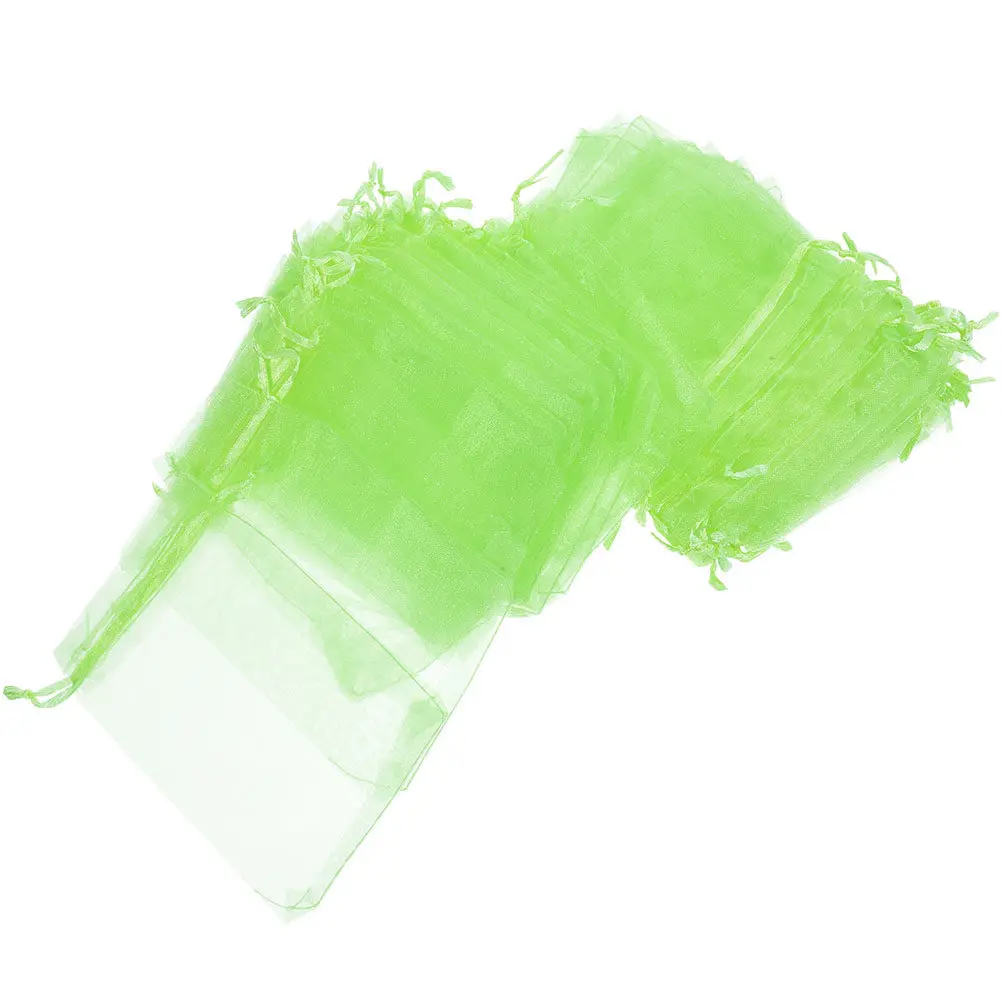 100Pcs Fruit Protection Netting Bags Drawstring Mesh Covers Garden Protective Pouch for Strawberries Grapes Vegetables 17x23cm