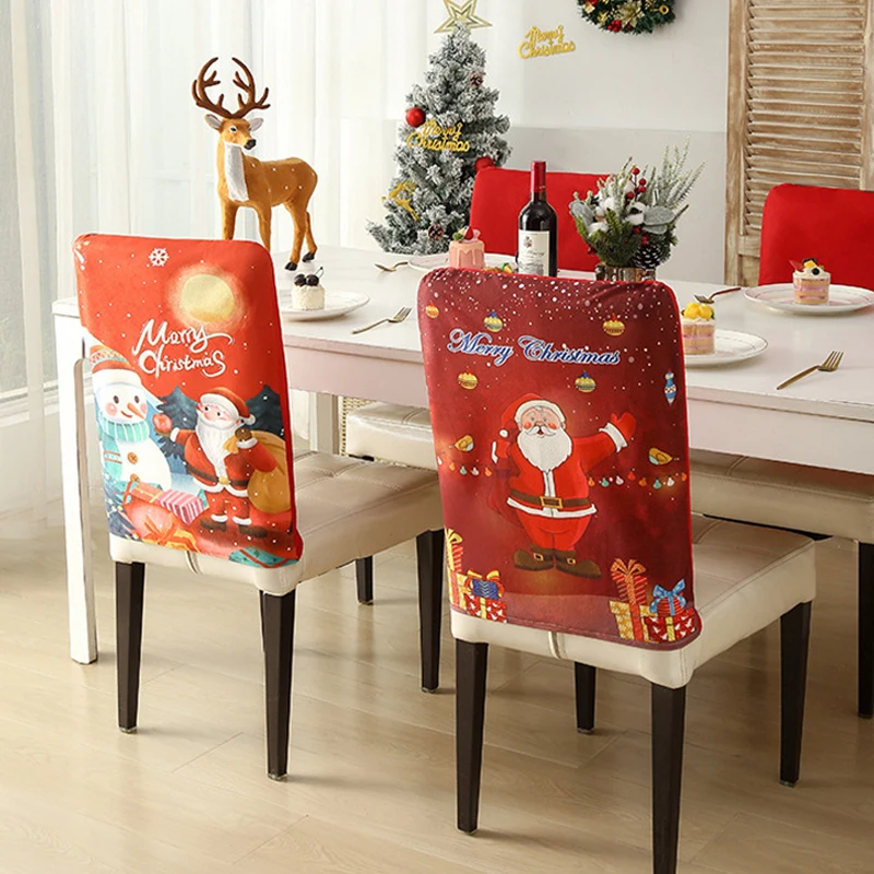 Chair Cover Easy To Decorate Christmas Home Decoration Enhance The Festive Atmosphere Versatile Cartoon Print Chair Cover Trend