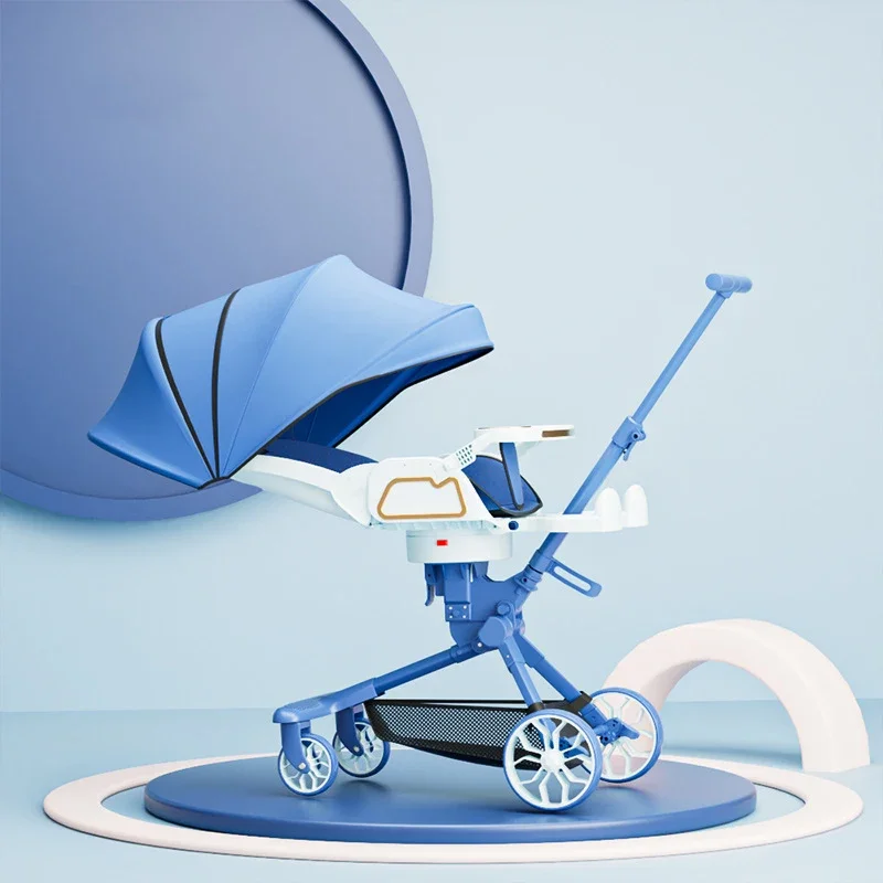 New baby roller trolley lightweight shock absorbent folding can sit and lie down two-way baby stroller stroller