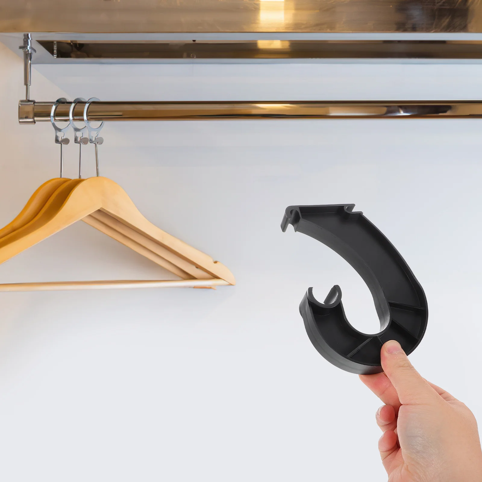 

Closet Rod Support 3 4 Hanging Closet Rod Holder Sturdy J-Shaped Bracket Organizer for Cabinets Bedroom Wardrobe