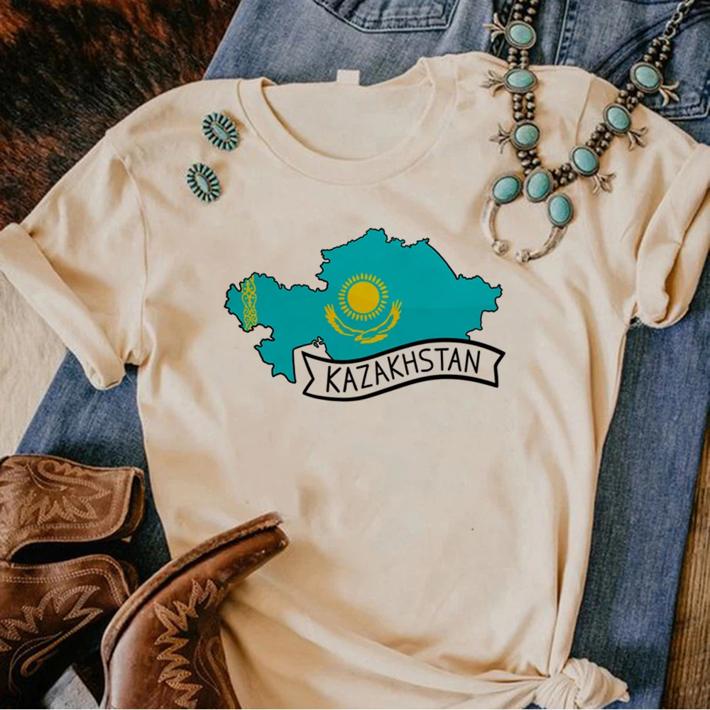 Kazakhstan t shirt women harajuku t shirt female graphic anime clothing