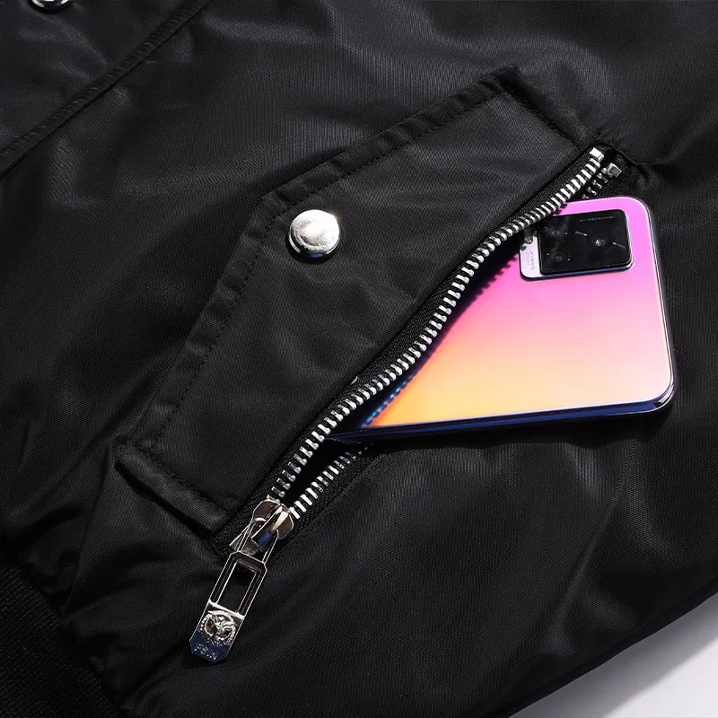 Fleece Lined Parka Men Winter Coat Bomber Jacket Oversized Thickened Warm Branded Thick Black Blue Red Cotton-padded Jacket