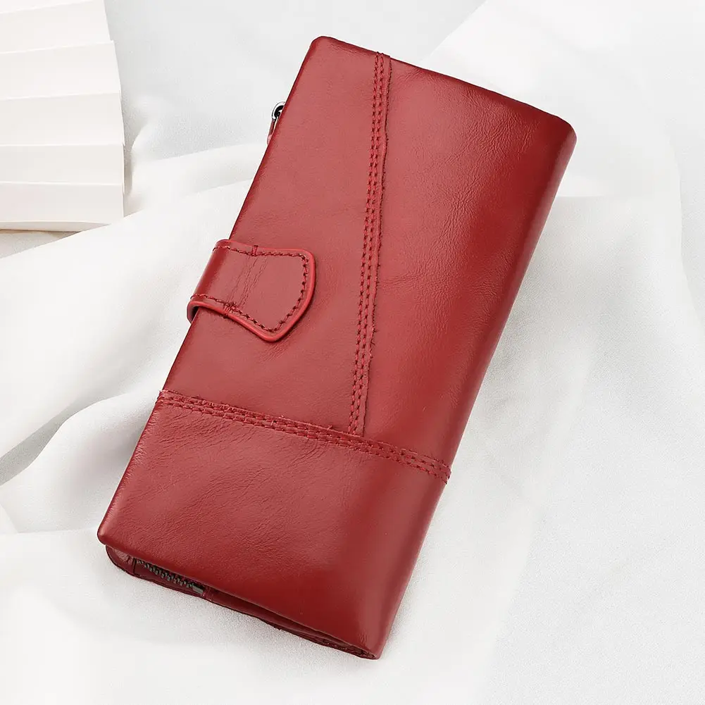 New Women Wallet Genuine Leather Purse Female Long Wallet Pouch Handbag For Women Coin Purse Card Holders Clutch Bag Zipper 2022