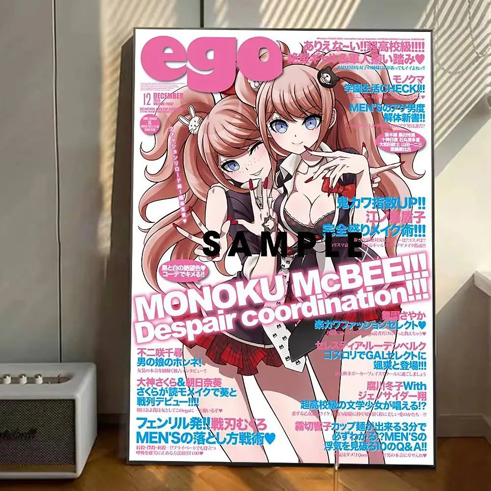 クラシックアニメダンガンロンパポスターギャラリープリント自己粘着家の装飾装飾壁デカールリビングルームステッカー