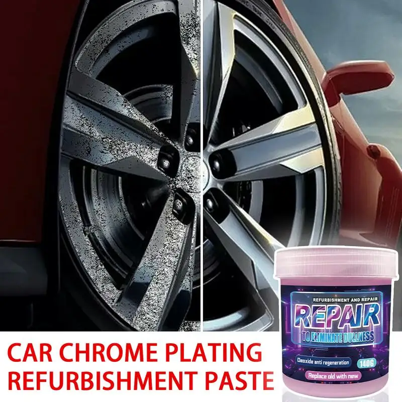 Chrome Polish For Car 140g Chrome Restorer Metal Polishing Paste Restorer Car Plating Refurbishment Paste Vehicle Detailing