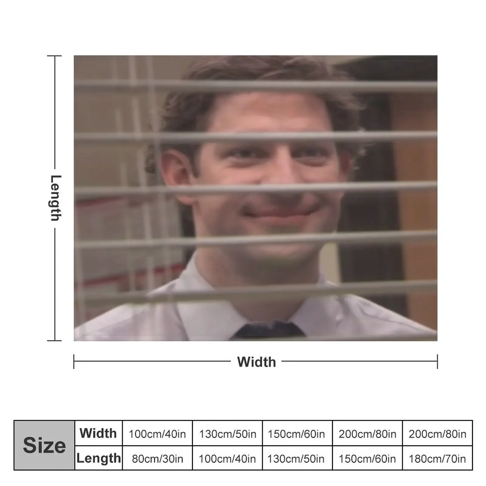 Jim Halpert Looking Through the window - The Office Throw Blanket Decoratives Soft Plush Plaid Blankets