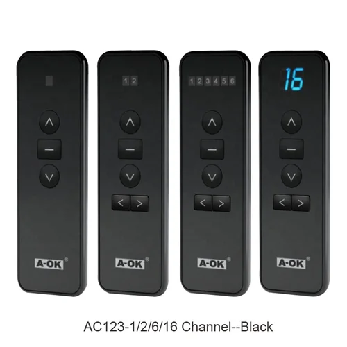 Imagen 2 del producto A-OK RF433 Control remoto AC123/AC114 1/2/6/16 canales emisor inalámbrico para A-OK RF433 Motor de cortina/Motor Tubular, sin batería