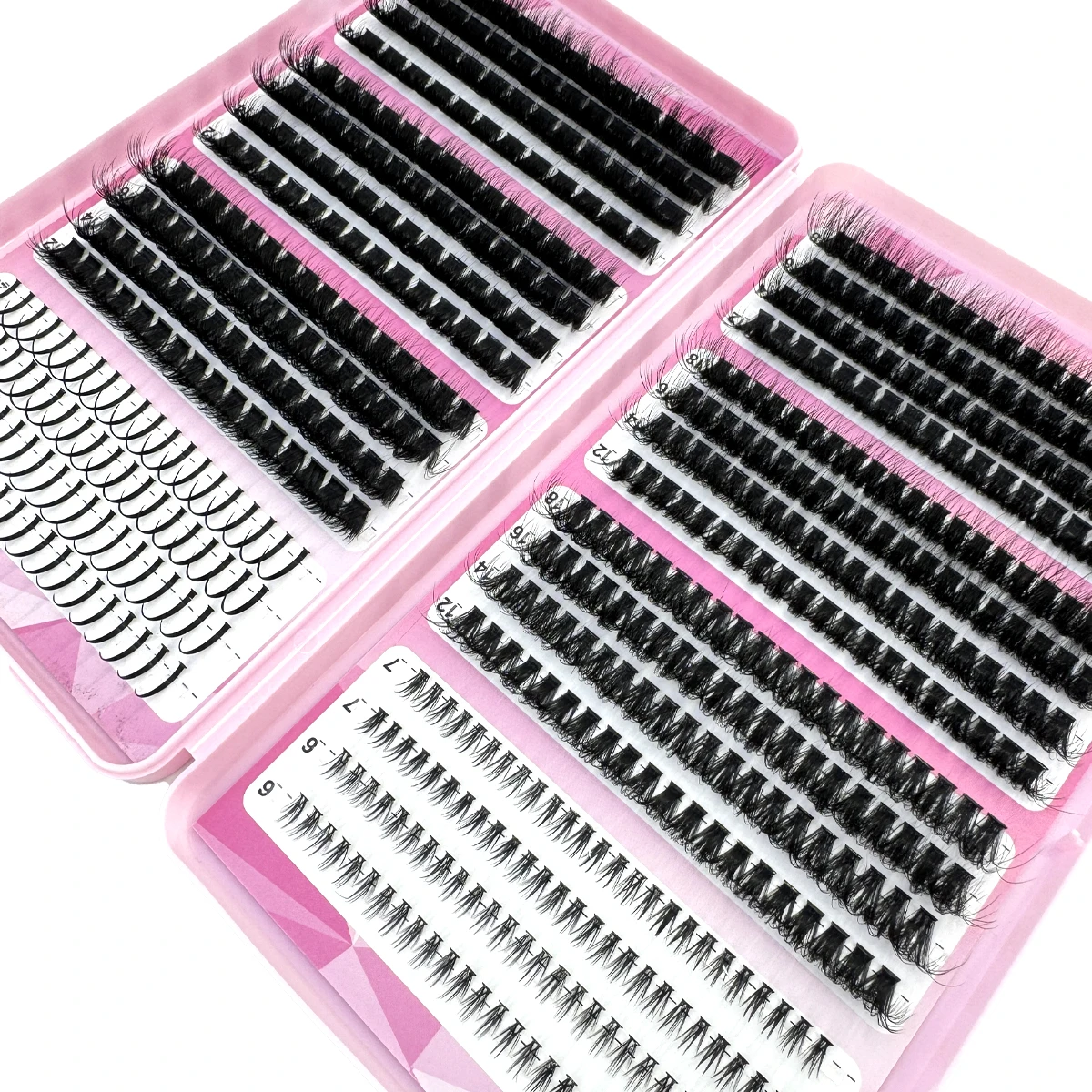 60d-200d + inferior + clusters de cílios pontiagudos volume individual cílios cluster extensões picos cílios clusters diy cílios de fadas