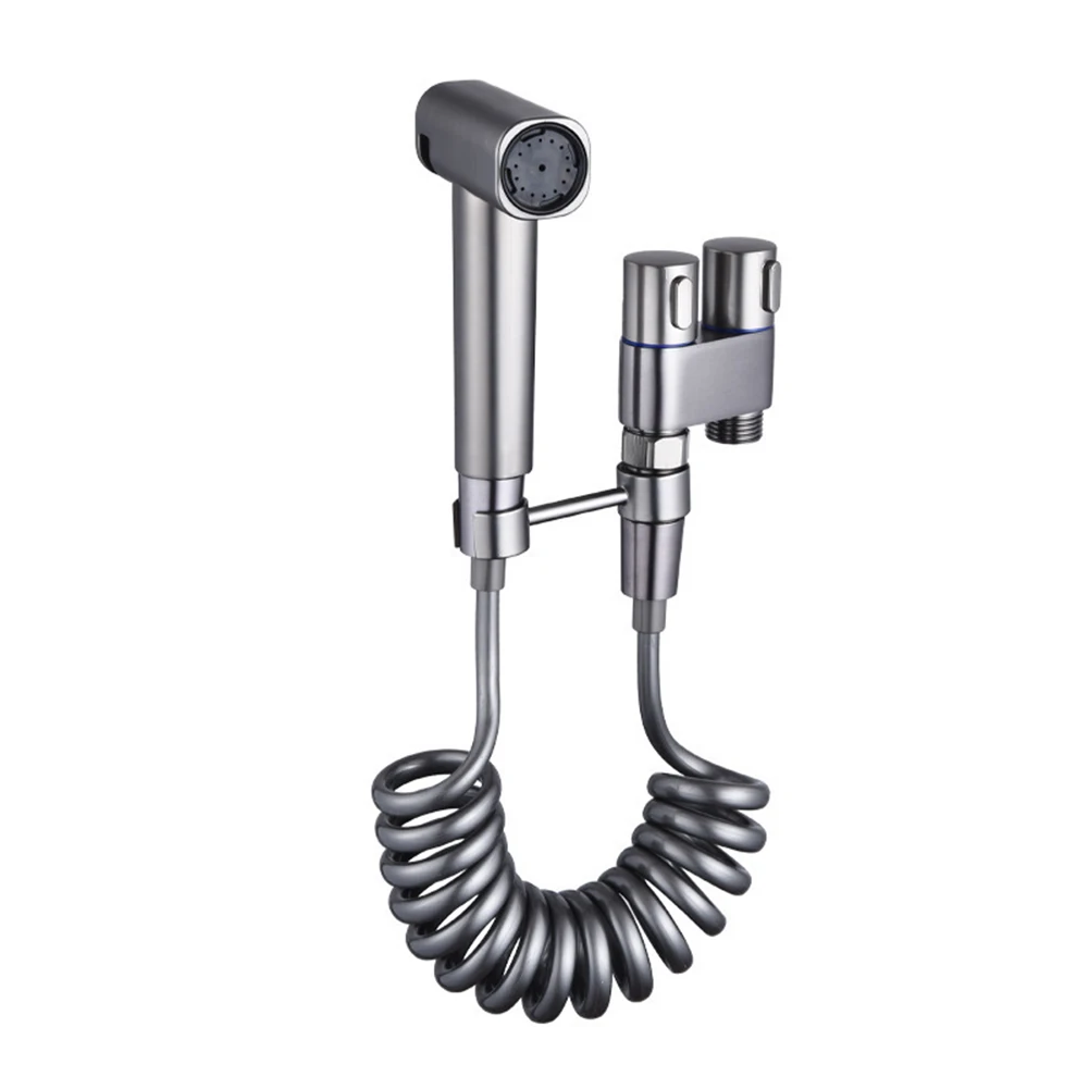 Compact bidet sprayer set with decorative cover seal tape and mounting hardware for complete setup in modern bathrooms
