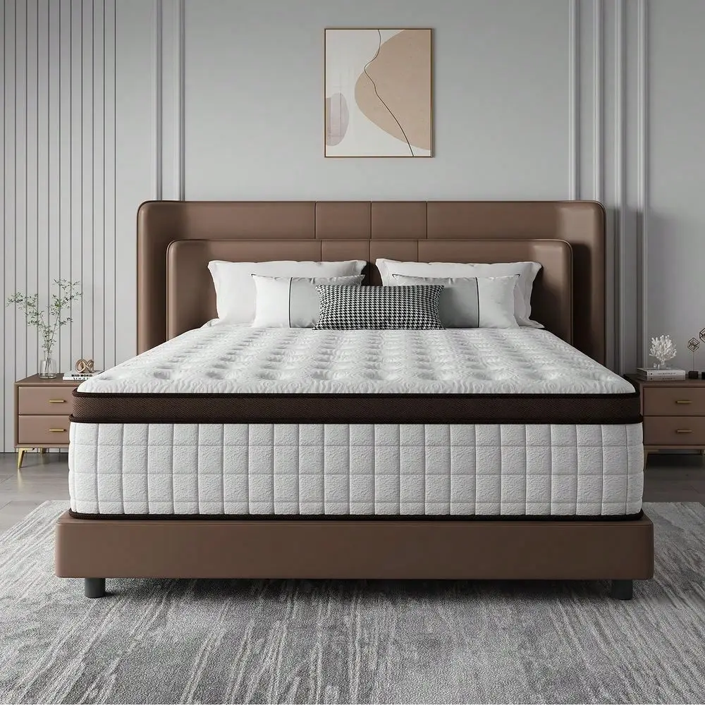 

12 14 Queen Mattres Twin Full Queen King Size Bed Mattress In A Box, Hybrid Pocket Spring Breathable Cotton Layer Mattress For M